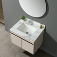 thumbnail image 3 of 31 Inch Marble Vanity Top, Bathroom Vanity Top with Undermount Rectangular Middle Sink and 4" Height Backsplash, Pre-Drilled Faucet Hole Vanity Top, Carrara white with veins, 3 of 9
