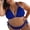 Blue, variant on Qiopertar Plus Size Bikini Set for Women Halter Tie Side Two Piece Swimsuit Casual Beach Vacation Push Up Padded Bathing Suit, Black 5XL