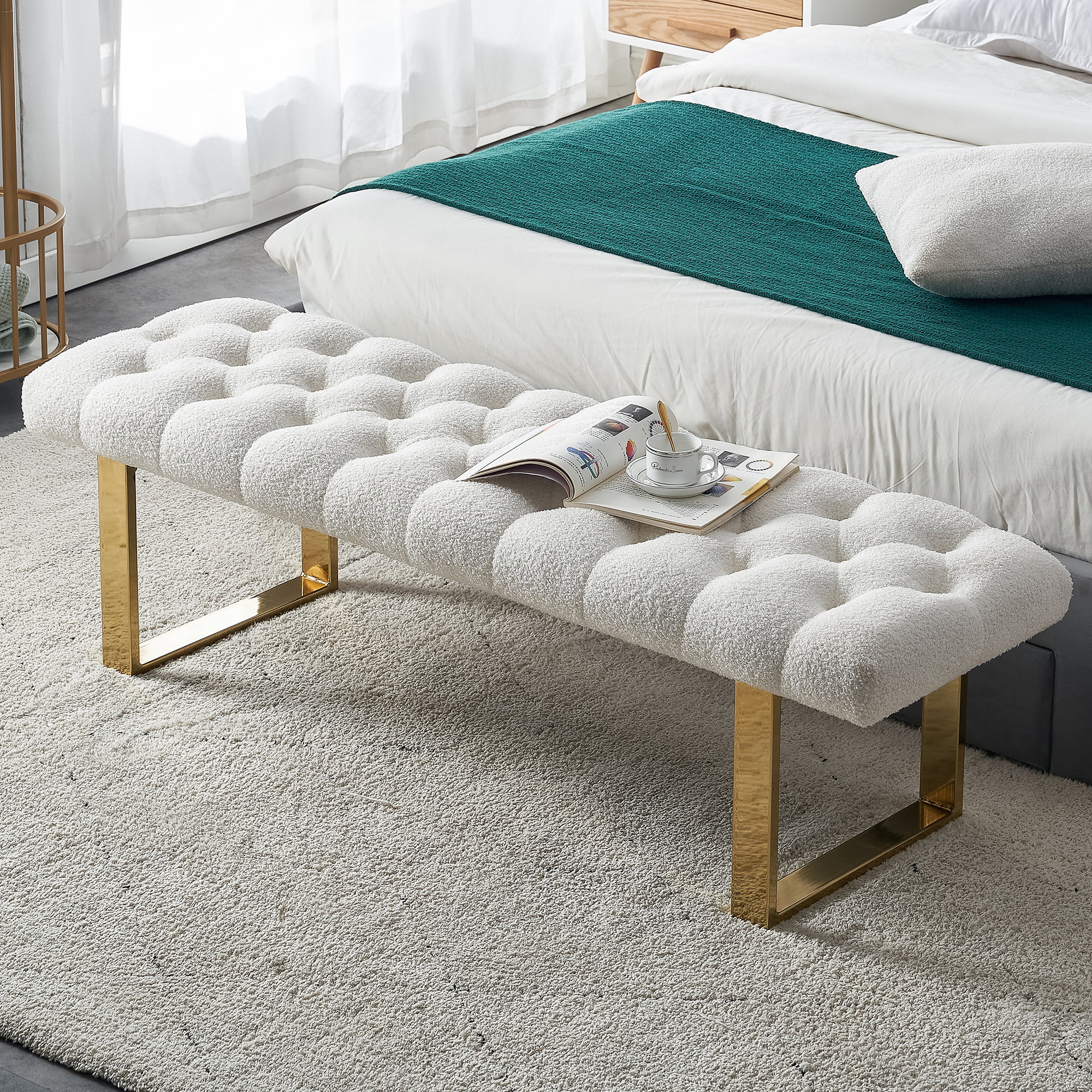 Room. Room, Gold White to Chair Sofa Fitting Bedroom Store, Bench Living .for Bench Bench LANTRO and Velvet Dining Metal Legs JS Changing Upholstered Teddy With .Shoe Room Dining