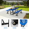 thumbnail image 7 of AwayHome 6FT Metal Patio Picnic Tables with Umbrella Hole Thermoplastic Coated Commercial Rectangular Picnic Table, Surface Mounted, Blue, 7 of 7