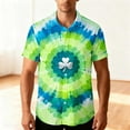 thumbnail image 4 of Blusa y camisa hawaiana de manga corta con cuello vuelto para hombre, camisa unisex de verano para playa, informal, de manga corta, con botones, ropa estampada para el Día de San Patricio, blusa para, 4 of 8