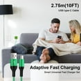 thumbnail image 6 of 3 Pack USB-C Fast Charging Cable Cord 10FT6FT3FT Type C Cable Nylon Braided Fast Charging and Data Cable Cord for Samsung, Green, 6 of 8