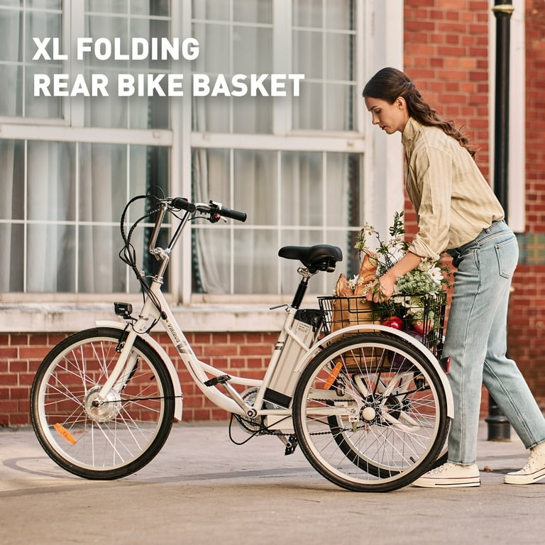 VIRIBUS Rear Bike Basket with Waterproof Covers and 4 Wheels for