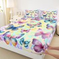 thumbnail image 3 of Homewish Boys Girls Colorful Butterflies Full Size Sheets 4-Piece,Abstract Gradient Leopard Print Breathable Bed Sheets,Dreamy Princess Lightweight Sheet Sets,Luxury Bedroom Decor, 3 of 7