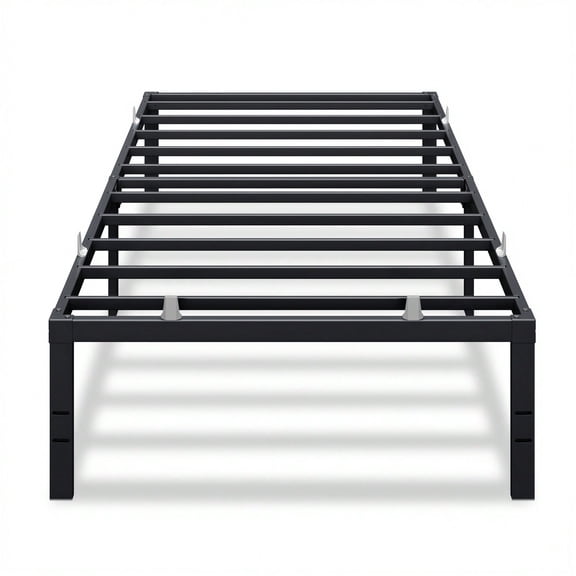 18-Inch Tall Twin Metal Platform Bed Frame with Heavy-Duty 550 lb Capacity and Under-Bed Storage