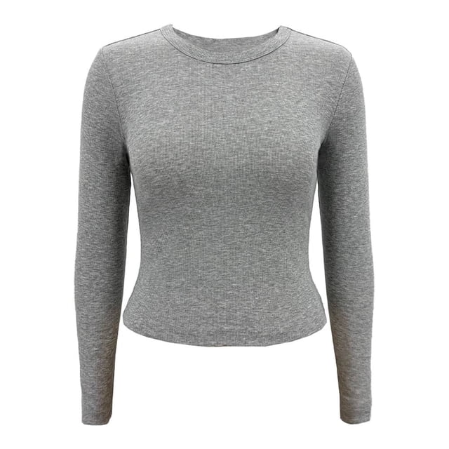 Playera George para Dama, Manga Larga Gris Talla EEG