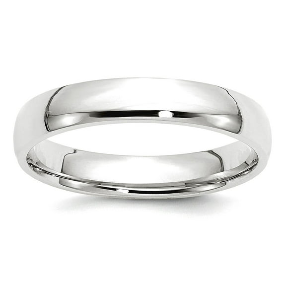 10k White Gold Solid Polished Lightweight 4mm Ltw Comfort-Fit Band Size 8 Ring Ring for Women and Men
