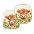 thumbnail image 3 of Garronmavis Sunflower Highland Cow Automotive Windshield Sunshades Car Sun Shade Set of 2 Portable Foldable Auto Sun Blocker Visor Protector, 3 of 5