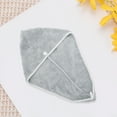 thumbnail image 5 of Unique Bargains 1 Pc Water-absorbent Hair Towel Wrap for Bathroom Hotel Coral Fleece Gray, 5 of 5