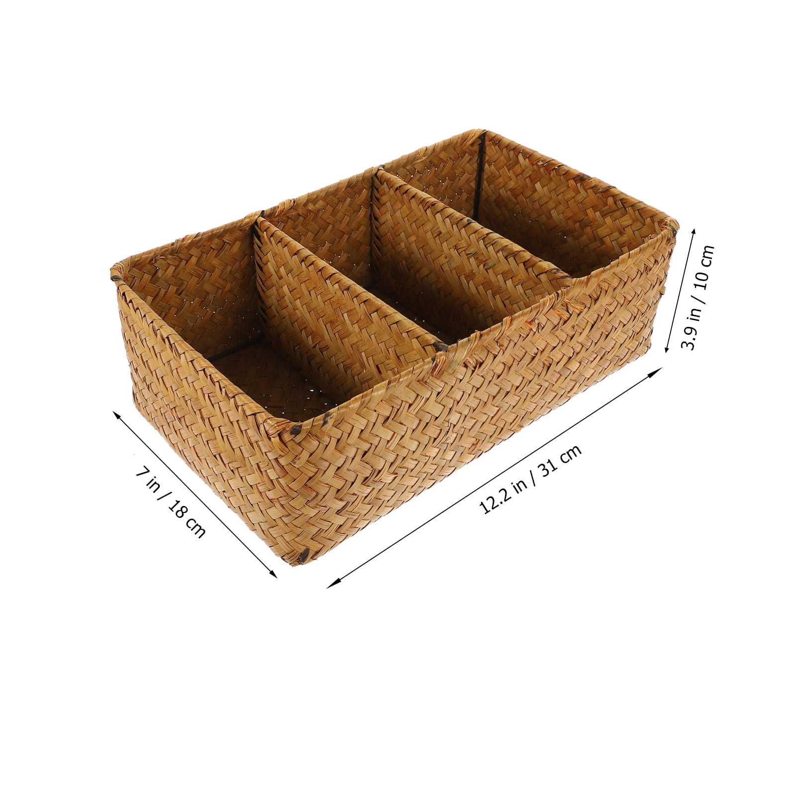 Woven Basket Organizer Large Wicker Storage with Lid Hamper