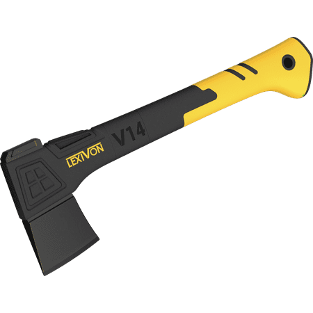 LEXIVON V14 Camping Hatchet 14-inch Axe | Ergonomic TPR Grip Lightweight Fiber-Glass Composite Handle | Protective Carrying Sheath Included (LX-V14)
