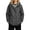 Grey, variant on Women’s Striped Lined Hooded Windproof Rain Jacket, Lightweight Oxford Polyester Zip Snap Outdoor Coat Size S-5XL Plus Size Friendly
