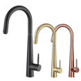thumbnail image 2 of Brushed Gold Kitchen Faucet Single Hole Pull Out Spout Kitchen Sink Mixer Tap Stream Sprayer Head Rose Gold /black Mixer Tap, 2 of 5