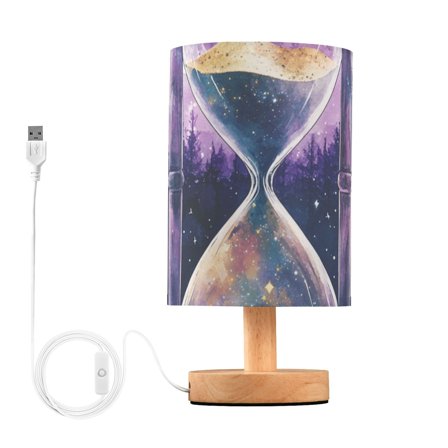 Forest Hourglass Table Lamp for Desk Nightstand Lamp with USB Modern Gifts for Bedroom Living Room Kids Room