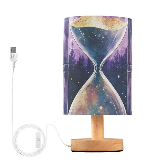 Forest Hourglass Table Lamp for Desk Nightstand Lamp with USB Modern Gifts for Bedroom Living Room Kids Room