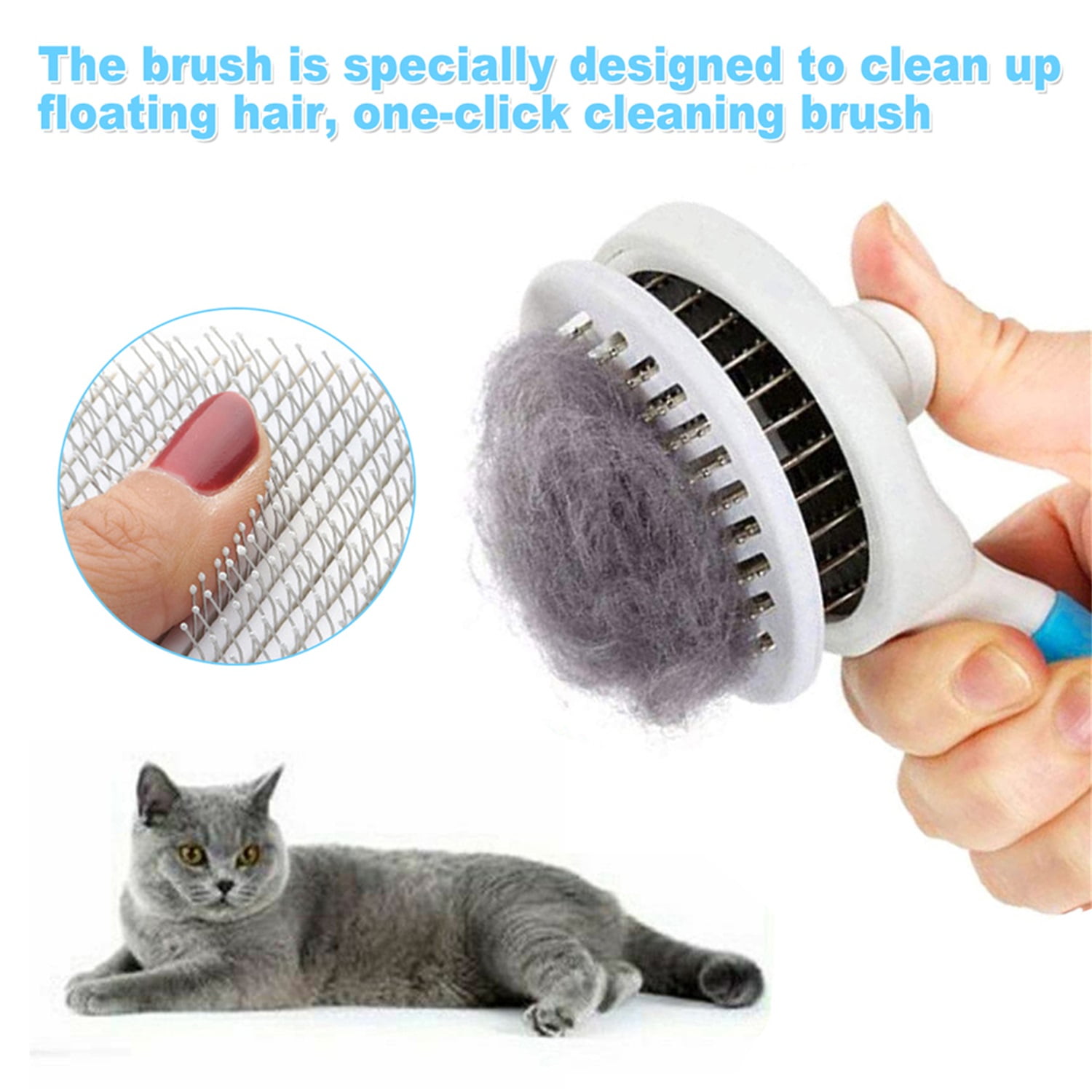 Pefilos 5" Cat Grooming Brush, Slicker Brush for Dogs and Cats Shedding & Grooming, Self Cleaning Pet Brush, Pet Hair Brush Remover Tool Cat Dog Dematting Comb Needle Reduce Lint, Blue Pefilos 5" Cat Grooming Brush, Slicker Brush for Dogs and Cats Shedding & Grooming, Self Cleaning Pet Brush, Pet Hair Brush Remover Tool Cat Dog Dematting Comb Needle Reduce Lint, Blue