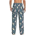 thumbnail image 3 of Xecao Cute Rabbit Floral Men's Straight Lounge Pajama Pants: The Ultimate in Comfortable Sleepwear, 3 of 9