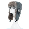 thumbnail image 2 of Unisex Men Women Russian Hat Trapper Bomber Warm Trooper Ear Flaps Winter Ski Hat Cap Headwear, 2 of 8