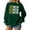 Green, variant on Women's Fashion Top New Year 2026 Printed Pullover Sweatshirt Holiday Design for Women Casual Celebration Streetwear Top,Pink,2XL