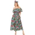 thumbnail image 5 of Sakkas Buhle Ruffle Off-shoulder Long Dress Wax African Ankara Dutch Print - 37-Multi - One Size Regular, 5 of 5