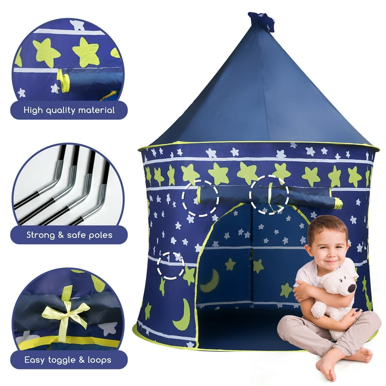 Beefunni Fodlable Pop Up Play Tent Indoor Outdoor Large Kids Playhouse Conveniently Fold into A Carrying Case Birthday Gift for Kids