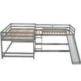 thumbnail image 6 of JERFIT Gray L-Shaped Bunk Bed with Slide, Full Over Twin Bunk Bed, Pine Wood & MDF Frame, Space-Saving Bunkbed with Ladder, 6 of 10