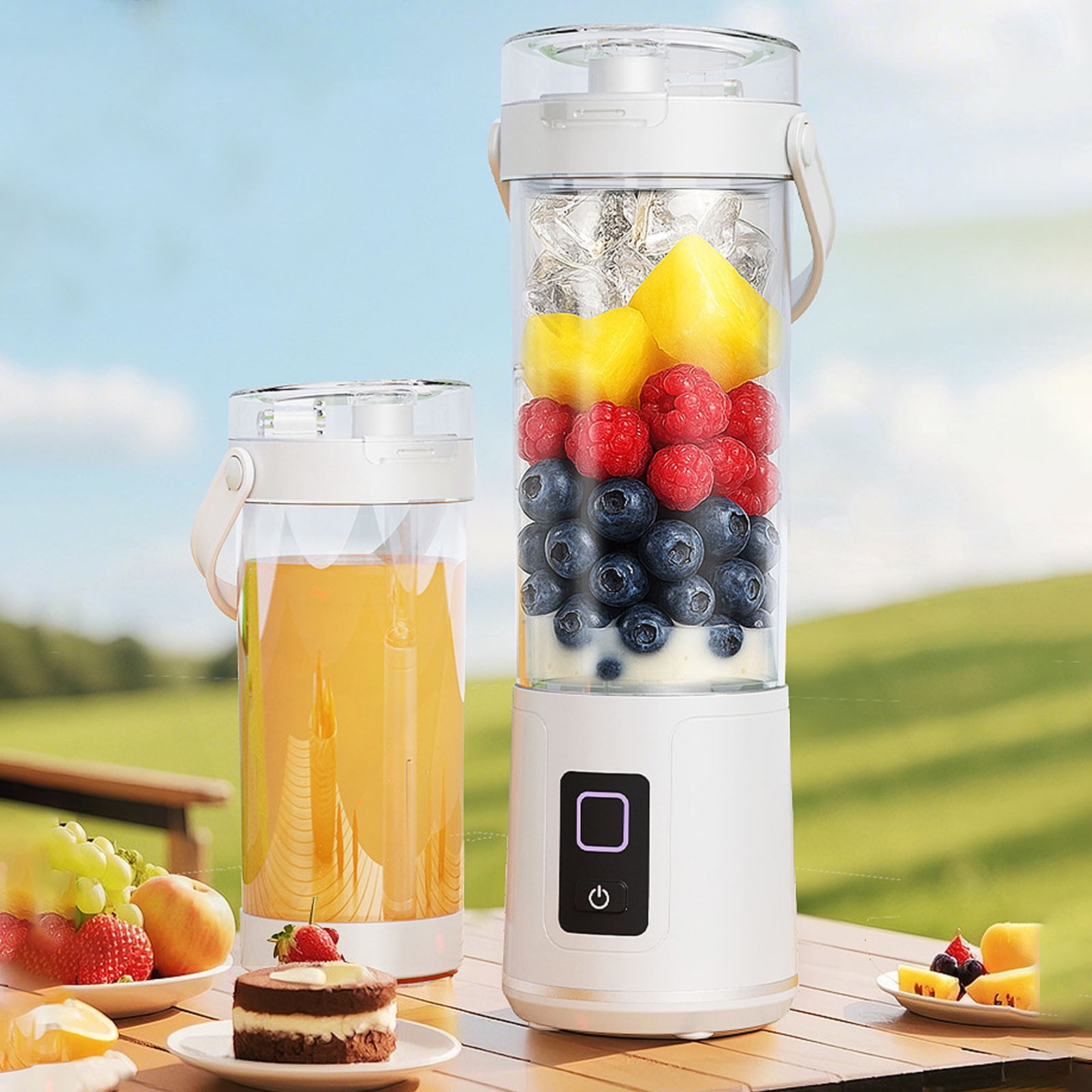 Portable Blender for Smoothies & Shakes – USB Rechargeable Mini Blender Cup, 20oz Travel Blender for Fruits, Vegetables, Ice Crushing – Cordless, BPA-Free, Dishwasher Safe, with Battery Display