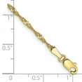 thumbnail image 2 of 10k Yellow Gold 1.7mm Singapore Chain Anklet Ankle Bracelet, 2 of 6