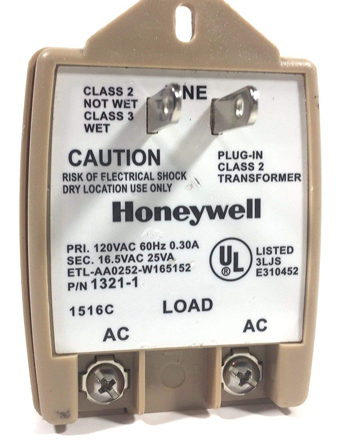 Honeywell Intrusion 13211 Transformer,16.5Vac 25Va