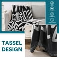 thumbnail image 5 of Turquoize Boho Chenille Couch Cover Washable Thick Sofa Protector Pets Friendly Furniture Cover for 3-Cushion Sectional,71" x 134",Black, 5 of 7