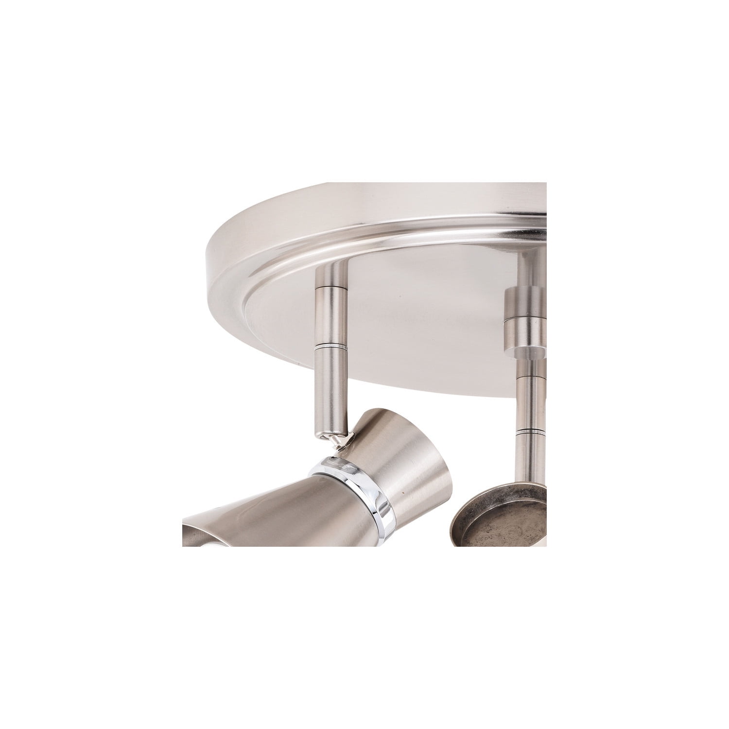 Adjustable Ceiling Light Fixture 3-Light Brushed Nickel Chrome Modern Spotlights