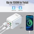 thumbnail image 5 of RONY USB C 150W Charger Block: 6-Port Fast Charging Block Power Adapter Compatible with iPhone Samsung Galaxy, White, 5 of 10