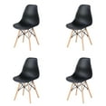 thumbnail image 2 of Topcobe Modern Dining Chair, Mid-century Side Chair, Leisure Chair, Natural Wood Legs for Kitchen, Living Room and Dining Room, Set of 4, Black, 2 of 5