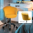 thumbnail image 6 of Costway Velvet Petal Shell Office Chair Adjustable Swivel Accent Vanity Armchair Yellow, 6 of 10