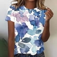 thumbnail image 2 of Womens 2026 Summer Vacation Fashion Womens Tops Short Sleeve Loose Fit Blouses For Women Casual Black V Neck T Shirts For Women Cotton, 2 of 6