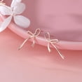 thumbnail image 3 of Solid 925 Sterling Silver Bow Stud Earrings Ribbon for Women Teens Bowknot Stud Earrings Drops, 3 of 12