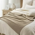 thumbnail image 4 of EVERGRACE Chunky Chenille Knit Throw Blanket for Couch, Soft Luxurious Moss Stitch Blankets for Bed, Cozy Decorative Farmhouse Knitted Throws for Sofa, Sand Dune, 50" x 60", 4 of 8