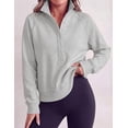 thumbnail image 5 of PRETTYGARDEN Women's Fall Trendy Oversized Sweatshirts Comfy Ribbed Fabric, Raglan Long Sleeve Collared, Button Up Henley Pullover Blouse, Casual Workout Tops, Y2K Fashion Clothing, 5 of 8