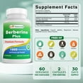 thumbnail image 2 of 3 Pack Best Naturals Berberine Plus 1000mg per Serving, (Non-GMO) 60 Capsules - Contains Berberine HCL 1000mg, Vitamin C 120mg & Zinc Gluconate 30 mg, 2 of 7