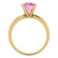 thumbnail image 4 of 2 ctw Solitaire Anniversary Ring for Women | Round Cut Simulated Pink Diamond | Hyperallergenic Solid 18K Yellow Gold, 4 of 5