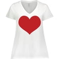 thumbnail image 3 of Inktastic Red Heart Valentine Women's Plus Size V-Neck T-Shirt, 3 of 5