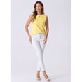 thumbnail image 4 of DARING DIVA Blouse Sleeveless Jacquard Floral Tank Top S Yellow, 4 of 6