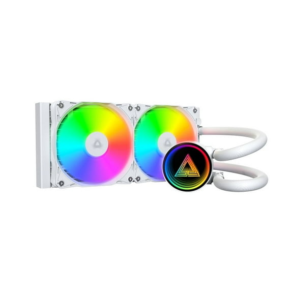 MONTECH Lightflow ARGB 240 White – Ultra-Quiet AIO Liquid CPU Cooler ARGB-Free