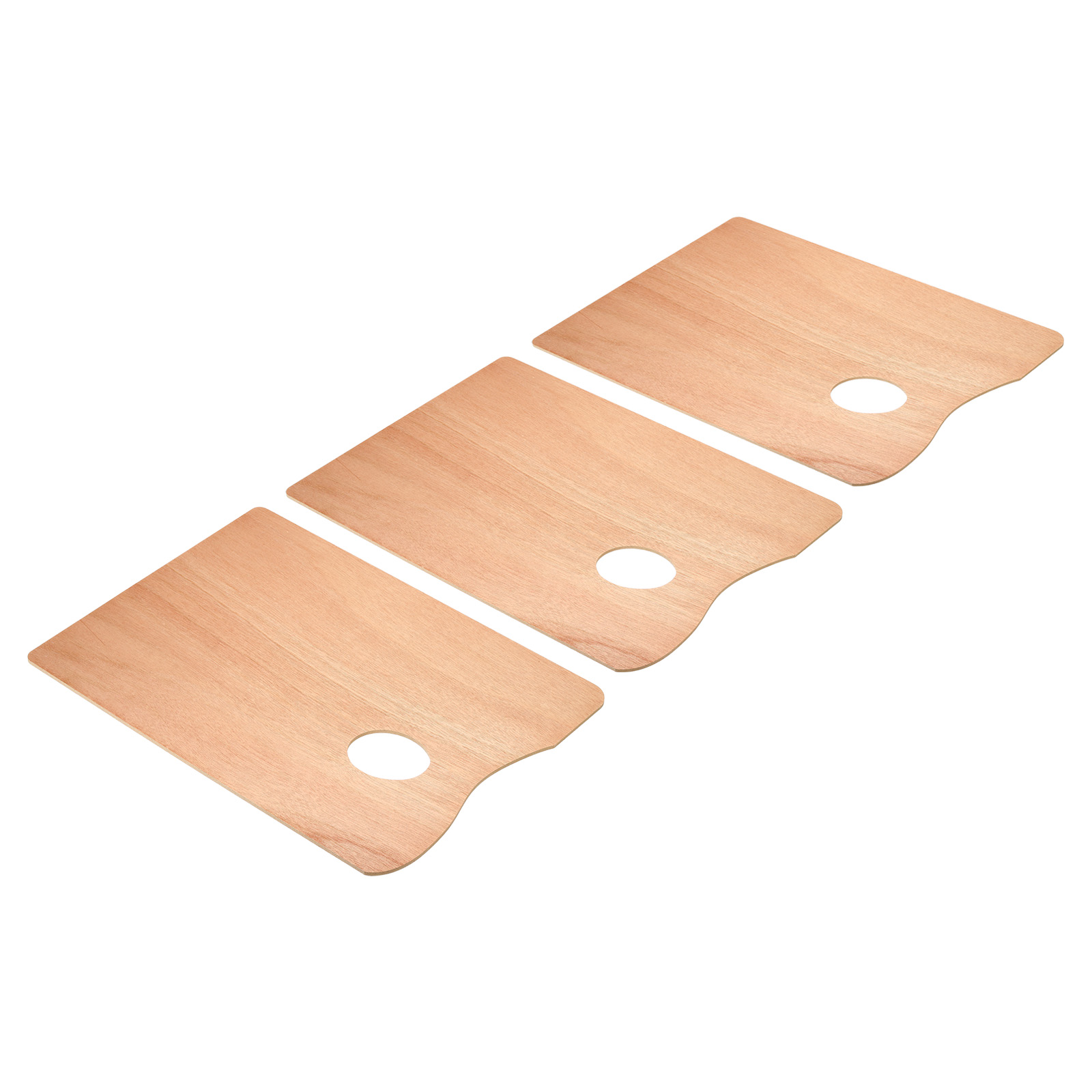 PATIKIL Wooden Paint Palette – 12x16 Inch, 3 Pack, With Thumb Hole For Artists