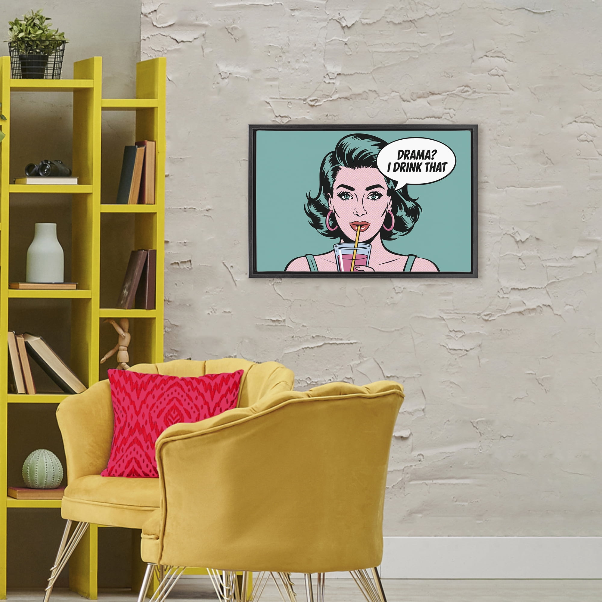 Stupell Industries Drama I Drink That Black Framed Floater Canvas Wall Art, design by Andreas Magnusson