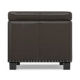 thumbnail image 5 of Simpli Home Amelia 34" Transitional Rectangle Ottoman Bench in Tanners Brown Faux Leather, 5 of 14