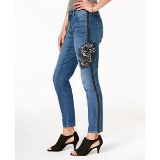Jack David Dark Wash Denim Jeans with Rhinestone Studs, Flap
