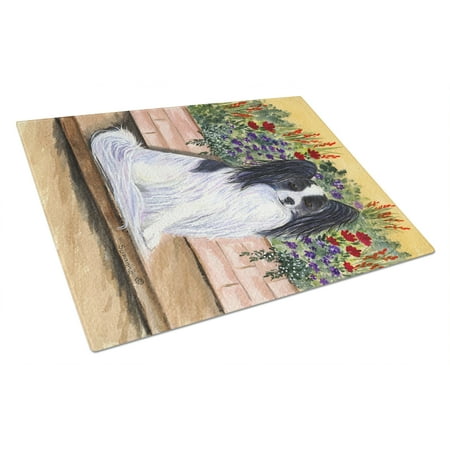 

Caroline s Treasures SS8210LCB Papillon Glass Cutting Board Large 12H x 16W multicolor