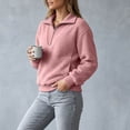 thumbnail image 3 of Byworldtasic Long Sleeve Sweatshirt for Women Half Zip Fuzzy Oversized Pullover Tops Loose Warm Sweatshirts, 3 of 8