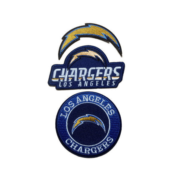 Los Angeles Chargers Set of 3 Embroidered Iron On Patches
